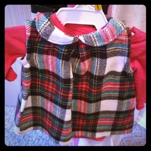 Plaid little cute newborn dress